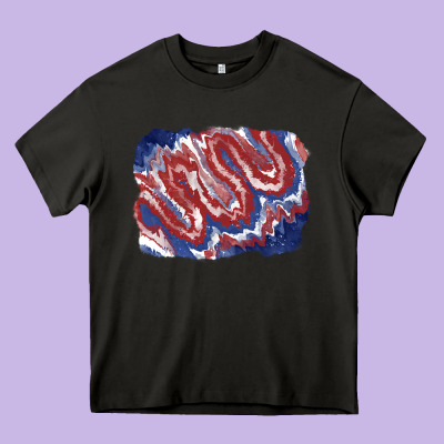 Patriotic Tie Dye Background Heavy Core Tee Designed By Cowgirlartshop