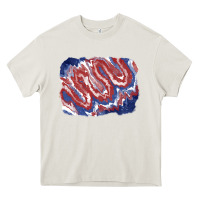 Cream Patriotic tie dye background Heavy Core Tee - CowGirlArtShop