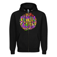 Black mardi gras Zipper Hoodie - LillyAllenDesigns