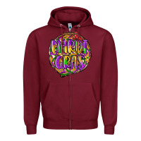 Burgundy mardi gras Zipper Hoodie - LillyAllenDesigns