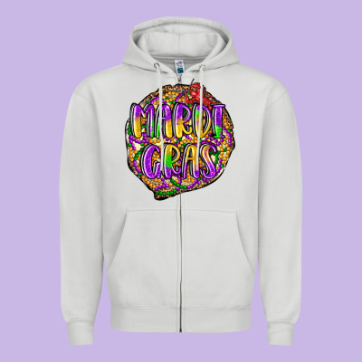 Mardi Gras Zipper Hoodie Designed By Lillyallendesigns
