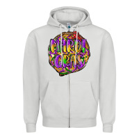 Dove Grey mardi gras Zipper Hoodie - LillyAllenDesigns