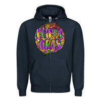 Navy mardi gras Zipper Hoodie - LillyAllenDesigns