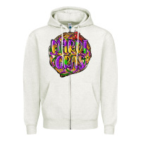 Oatmeal Heather mardi gras Zipper Hoodie - LillyAllenDesigns