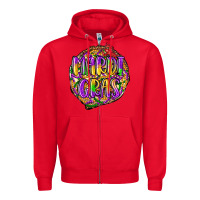 Red mardi gras Zipper Hoodie - LillyAllenDesigns