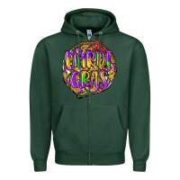 Sports Green mardi gras Zipper Hoodie - LillyAllenDesigns