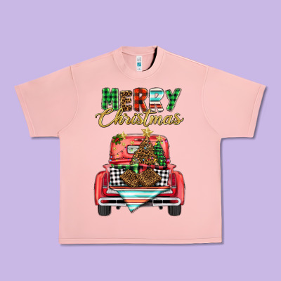 Merry Christmas Truck Urban Heavy Tee Designed By Barkaloodesign