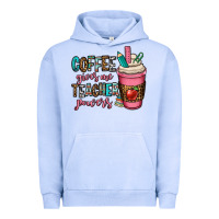 Pigment Grape Ice coffee gives me teacher powers Urban Hoodie - OliviaCreatesArt