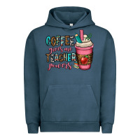 Pigment Midnight Navy coffee gives me teacher powers Urban Hoodie - OliviaCreatesArt