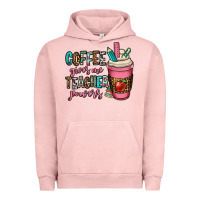 Pigment Salmon coffee gives me teacher powers Urban Hoodie - OliviaCreatesArt
