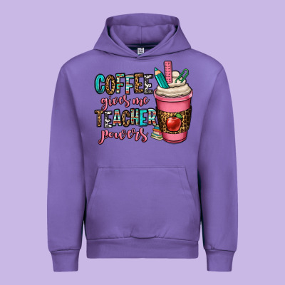 Coffee Gives Me Teacher Powers Urban Hoodie Designed By Oliviacreatesart