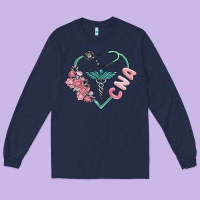 Cna Heart Long Sleeve Tee Designed By Maliassmallbusiness