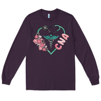 Plum cna heart Long Sleeve Tee - MaliasSmallBusiness