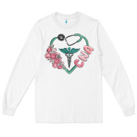 White cna heart Long Sleeve Tee - MaliasSmallBusiness