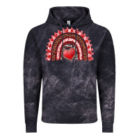 Cloud Black valentine's day rainbow with heart Vintage Hoodie - AdoDesignShop