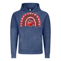 Vintage Denim valentine's day rainbow with heart Vintage Hoodie - AdoDesignShop