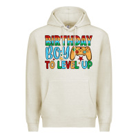 Oatmeal Heather birthday boy to level up Premium Hoodie - JahusDesignShop