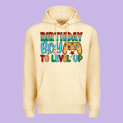 Birthday Boy To Level Up Premium Hoodie Designed By Jahusdesignshop