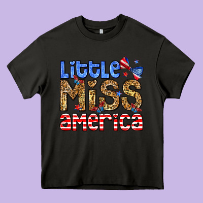 Little Miss America Heavy Core Tee Designed By Neo Western