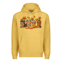 Antique Gold Fall coffee cups Premium Hoodie - NancyCooperArtShop