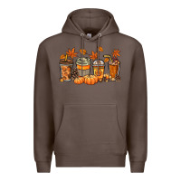 Coffee Fall coffee cups Premium Hoodie - NancyCooperArtShop