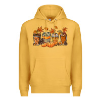 Mustard Fall coffee cups Premium Hoodie - NancyCooperArtShop