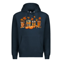 Navy Fall coffee cups Premium Hoodie - NancyCooperArtShop