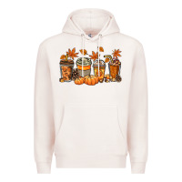 Pale Pink Fall coffee cups Premium Hoodie - NancyCooperArtShop