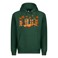 Sports Green Fall coffee cups Premium Hoodie - NancyCooperArtShop