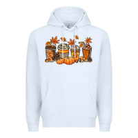 White Fall coffee cups Premium Hoodie - NancyCooperArtShop