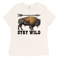 Bone stay wild bison Ladies Tee - RanaPortraitStore