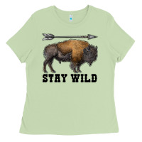 Matcha stay wild bison Ladies Tee - RanaPortraitStore
