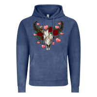 Valentine's Bull Skull Vintage Hoodie | Teevron