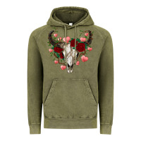 Vintage Olive valentine's bull skull Vintage Hoodie - AdoDesignShop