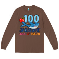 Chestnut 100 jawsome days of school Long Sleeve Tee - MaliasSmallBusiness