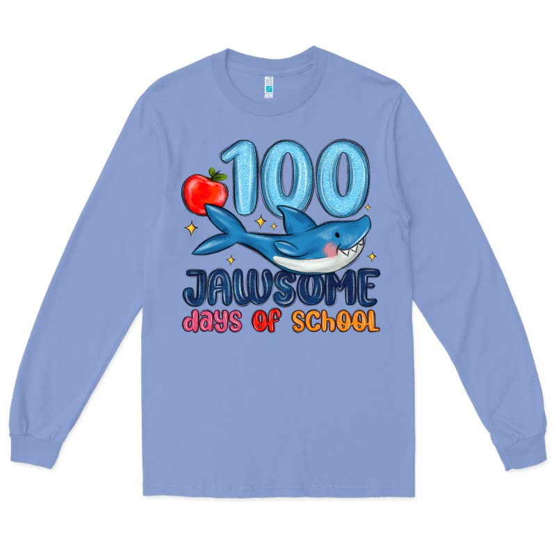 100 Jawsome Days Of School Long Sleeve Tee by MaliasSmallBusiness | Teevron