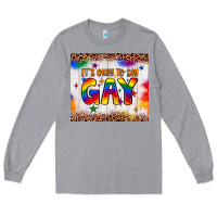 Heather Grey it's okay to say gay tumbler Long Sleeve Tee - JahusDesignShop