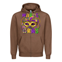 Chestnut mardi gras mask Zipper Hoodie - LillyAllenDesigns