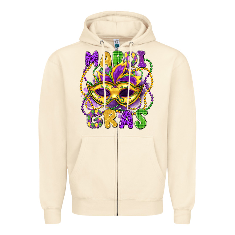 Mardi Gras Mask Zipper Hoodie by LillyAllenDesigns | Teevron