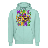 Seafoam mardi gras mask Zipper Hoodie - LillyAllenDesigns