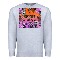 Heather Grey Spooky Vibes Premium Sweatshirt - texasbilliewilder