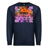 Navy Spooky Vibes Premium Sweatshirt - texasbilliewilder