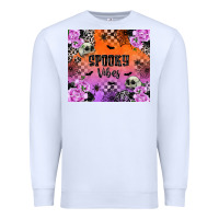 White Spooky Vibes Premium Sweatshirt - texasbilliewilder