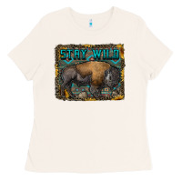 Bone stay wild aztec bison Ladies Tee - RanaPortraitStore