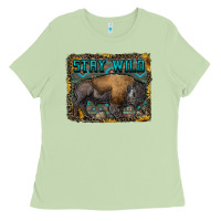 Matcha stay wild aztec bison Ladies Tee - RanaPortraitStore