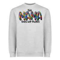 Heather Grey this mama loves her puzzle Heavyweight Sweatshirt - MaliasSmallBusiness