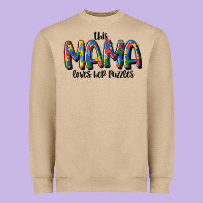 This Mama Loves Her Puzzle Heavyweight Sweatshirt Designed By Maliassmallbusiness