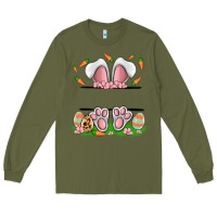 Army Green easter costom name rabbit Long Sleeve Tee - MaliasSmallBusiness