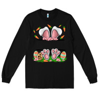 Black easter costom name rabbit Long Sleeve Tee - MaliasSmallBusiness