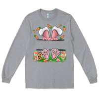 Heather Grey easter costom name rabbit Long Sleeve Tee - MaliasSmallBusiness